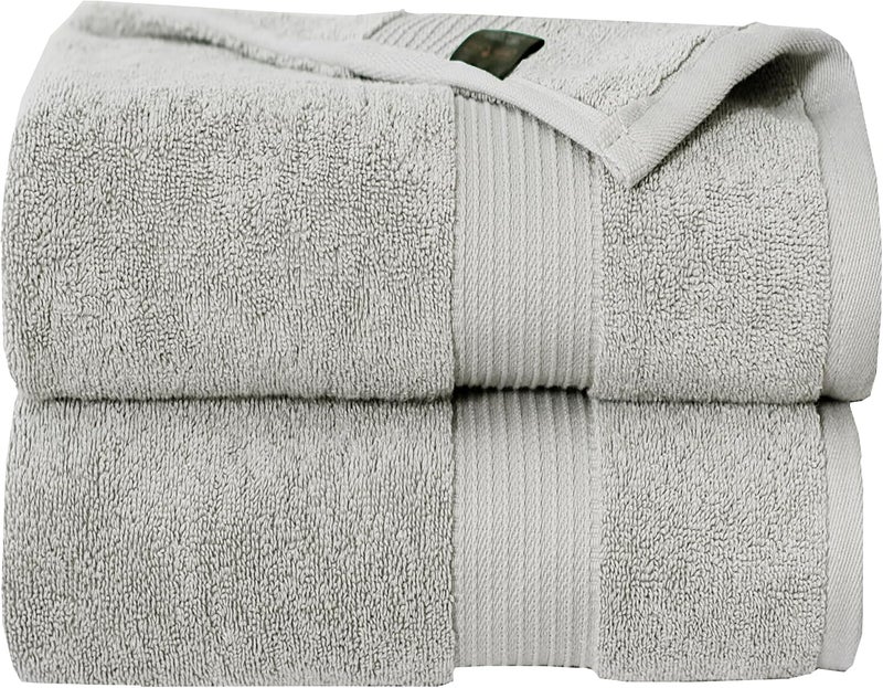 Siesta Zen Premium 100% Egyptian Cotton Bath Towels - 70x140cm, Pack of 2, Super Soft & Absorbent, 600 GSM, Quick Dry, Fade Resistant (Dove Gray) - Image 1